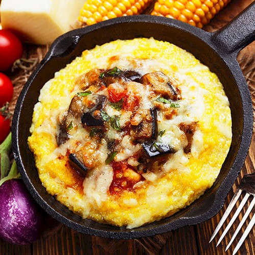 Polenta gratinata con pomodori